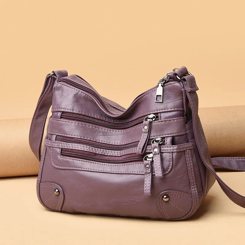 Smooth Chic Zipper Shoulder Bag main image 0