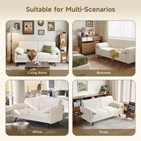 64.5" Loveseat Sofa, Chenille Loveseat, Small Couch for Living Room, Deep Seat Love Seat Comfy Couches for Small Spaces 5