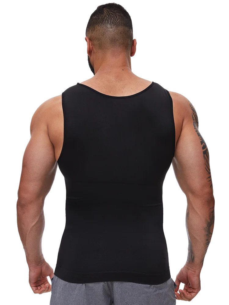 Pánská shapers komprese košile zeštíhlující nátělník tělo tvarovač komora topy gynomastica bez rukávů tvarující oblečení tílko