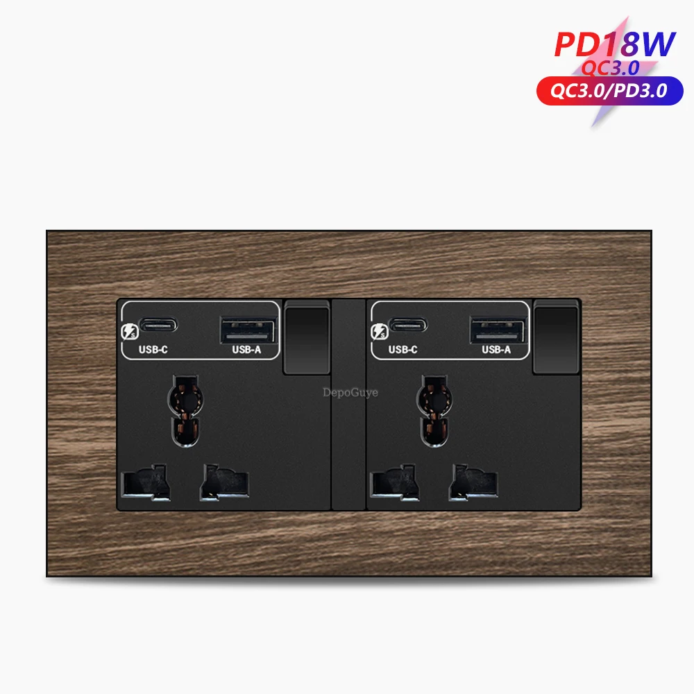 Dual 3Pin-2AC-18W-Wo