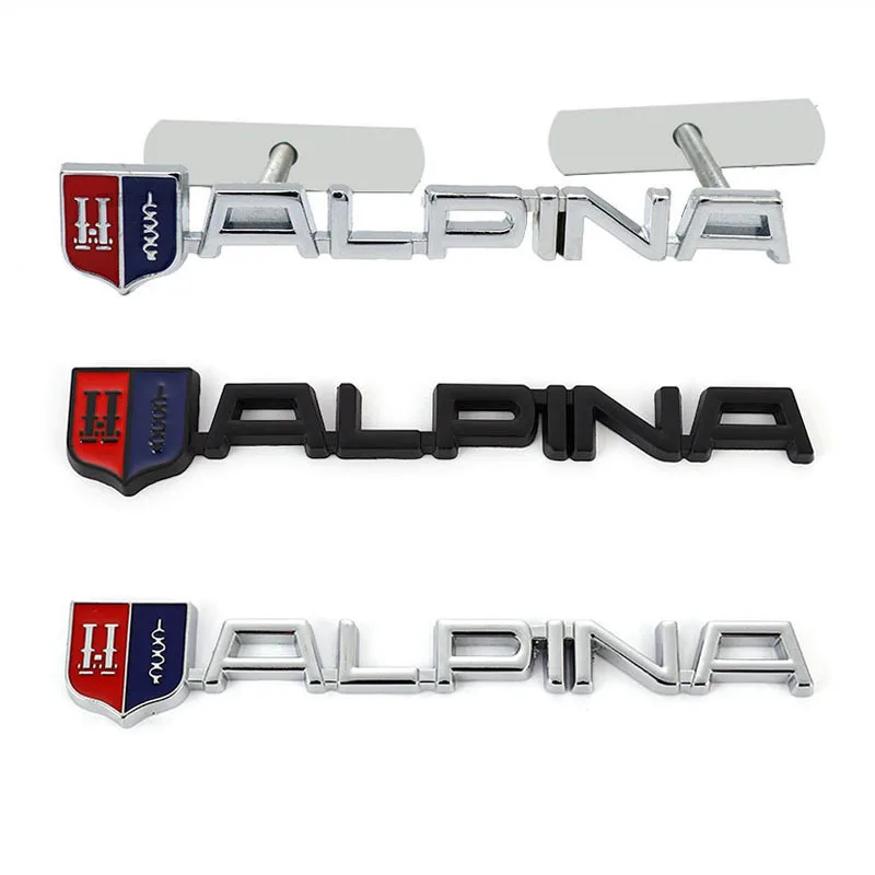 3D Metal Black Chrome Logo Alpina Emblem Car Front Grill Badge Decalcomania Per Bmw E61 E63 Alpina Sticker Accessori