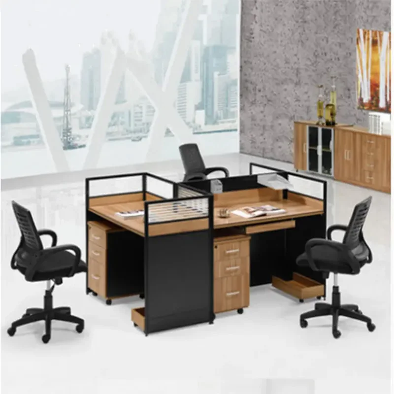 Bureau De Travail Modular Office Table And Chair Staff Desk Cubicle Workstation Office Partition Table Furniture Set
