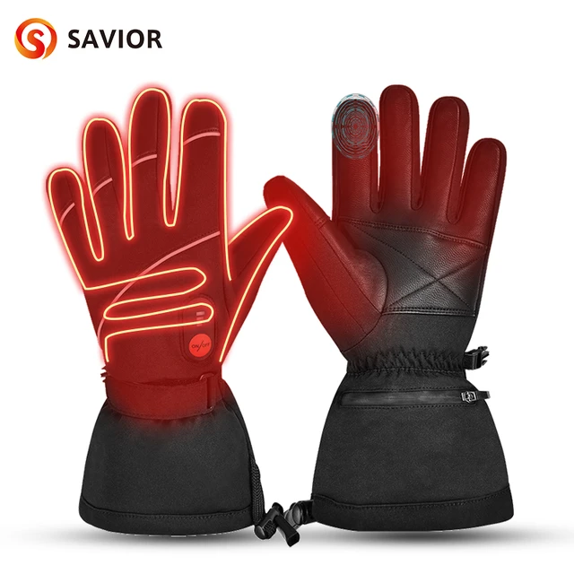 Savior Heated Gloves for Men Women, Heated Skiing Gloves and Snowboarding Gloves