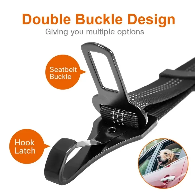 Pet Dog Cat Car Seat Belt Harness Vehicle Adjustable Safety Lead Retractable Leash Traction Rope for Dogs Travel Pet Supplies