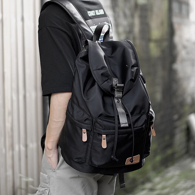 Mochilas de viaje gran capacidad para hombre, mochilas escolares Vintage impermeables, ultraligeras, color negro, para ordenador portátil de 14 pulgadas|Mochilas| - AliExpress