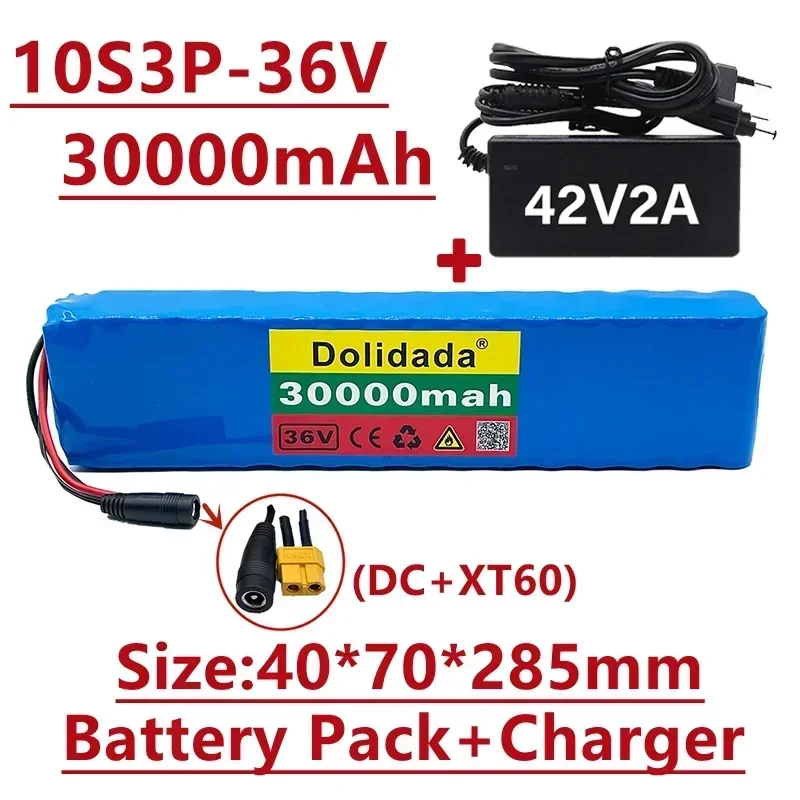 

10s3p 36V 30000mah battery pack 600W, suitable for Xiaomi m365 Pro eBike bicycle, with built-in 20A BMS charger