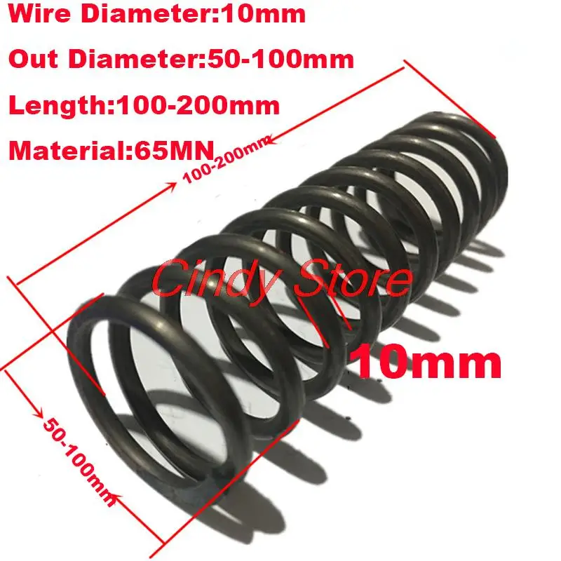 Mola de Compressão de Bobina Grande e Grande Absorção de Choque Resistente Personalizado 1pc Fio 10 mm Diâmetro 50100 mm Diâmetro x 100200 mm