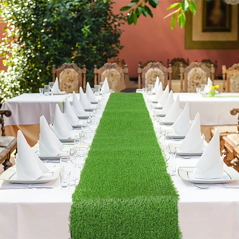 120x35cm Artificial Grass Table Runner Green Grass Table Cover