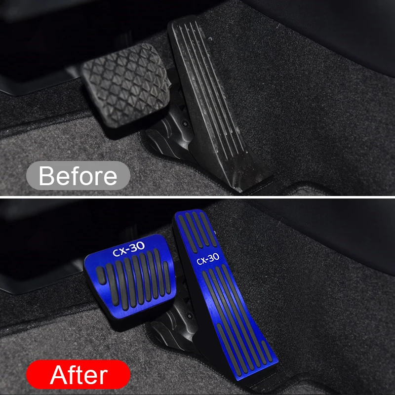 Aluminum Car Foot Pedal Fuel Accelerator Brake Pedals Cover Accessories For Mazda CX-30 CX30 CX 30