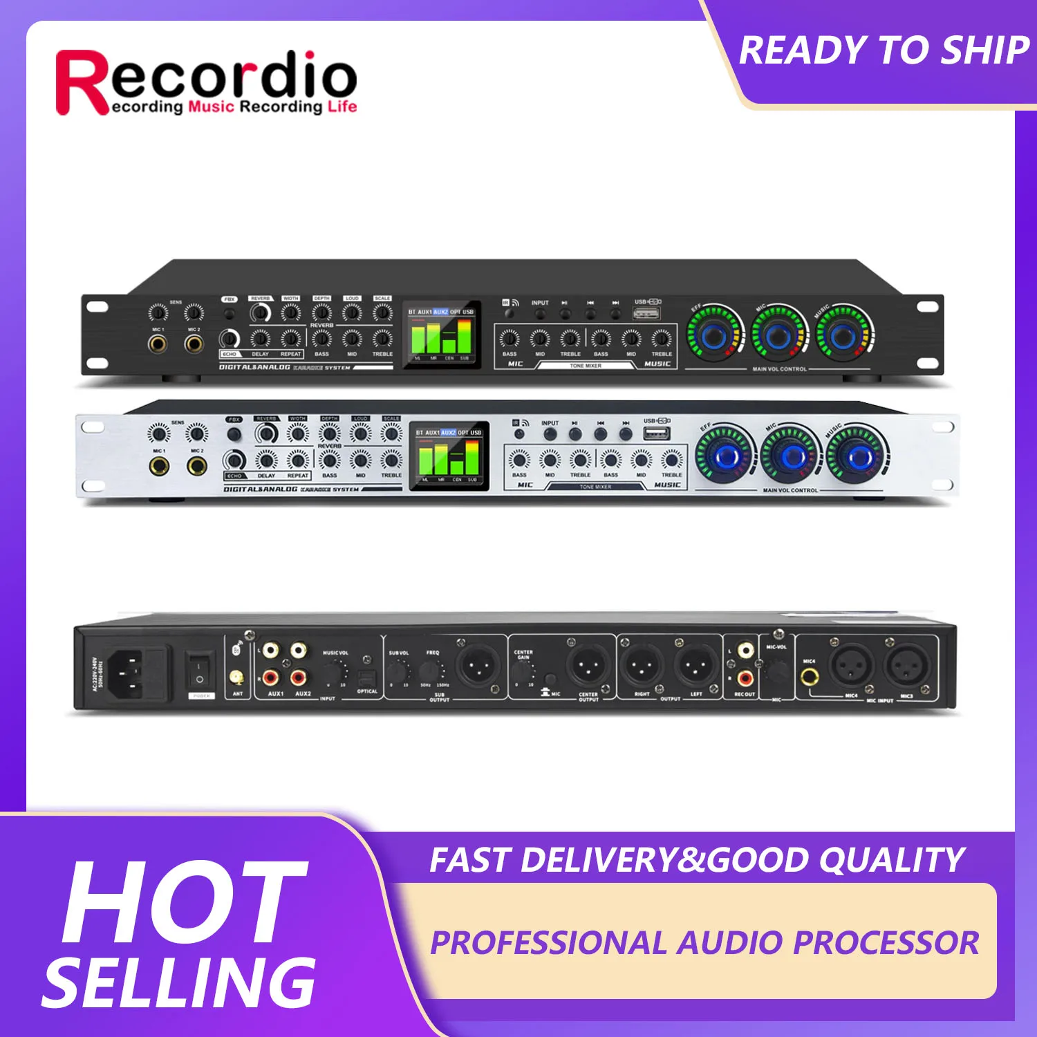 GAX-LX9 Professional Digital Preamp Effector Dual Reverberation DSP Effect Karaoke Home Stage Processing Effector