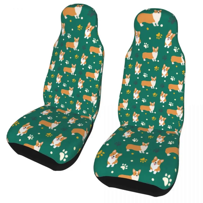

Corgi Dog Lover Universal Car Seat Cover Waterproof For SUV Cute Animal Car Seat Mat Polyester Car Accessories