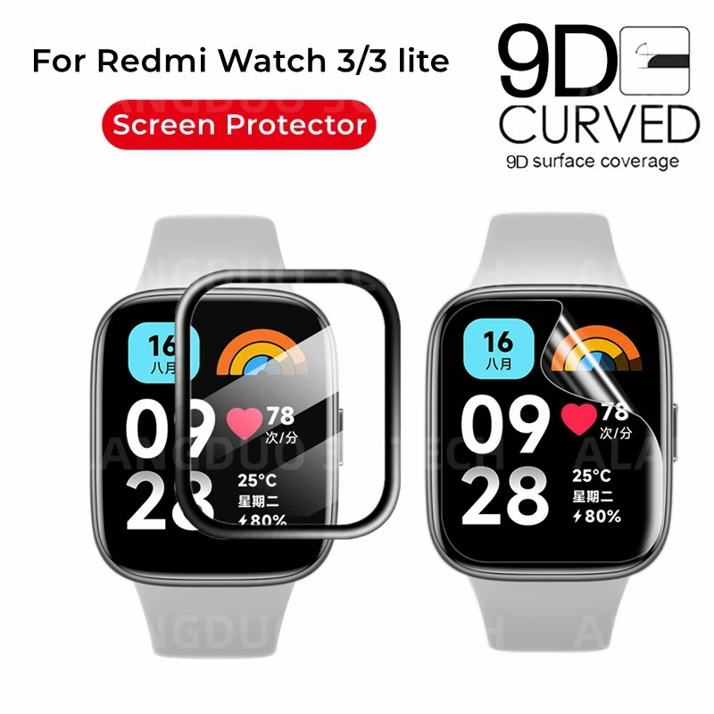 2PCS Full Cover Screen Protector for Xiaomi Redmi Watch 4 3 Active