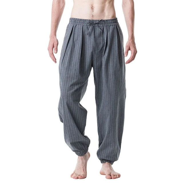 Pantalones bombachos Hippie para hombre, ropa de chándal holgada a rayas,  estilo bohemio, para Yoga, informal, Hip Hop - AliExpress