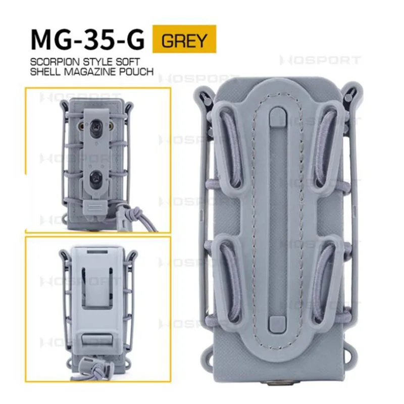 Tactical 9mm Pistol Magazine Pouch with Molle Clip Quick Release for