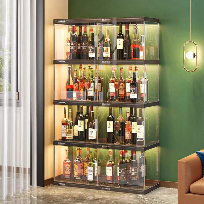 

Glass Display Showcase Wine Cabinets Living Room Shelf Corner Liquor Wine Cabinet Rack Counter Vitrina De Cristal Bar Furniture