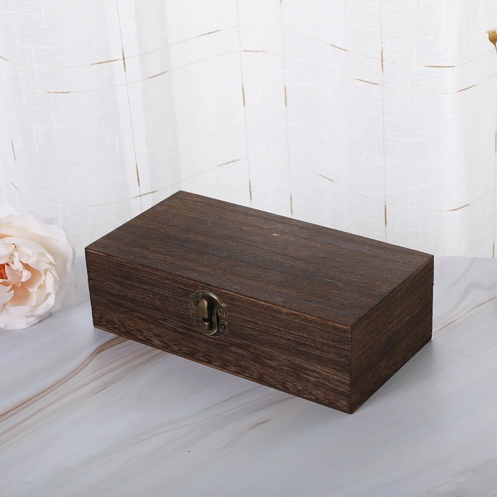 

Wooden Storage Box Manual Polishing Metal Buckle Natural/Light/Dark Retro Style 1PCS 20*10*6cm Environmental Protection