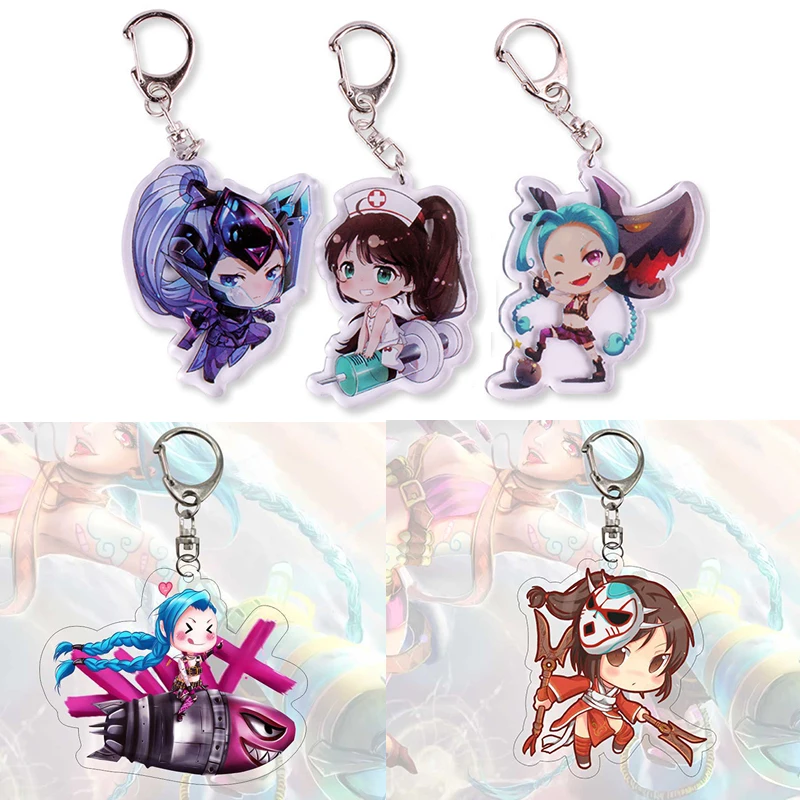 Игровая Лига Легенд Брелок LOL акриловая фигурка Рак/Ahri/Riven/Yasuo сумка автомобильный