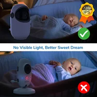 Moniteur vidéo pour bébé, 5 pouces, 720P, avec Zoom panoramique et inclinaison, caméra de Surveillance, interphone bidirectionnel, Vision nocturne automatique, écran IPS, pour bébé nounou 6
