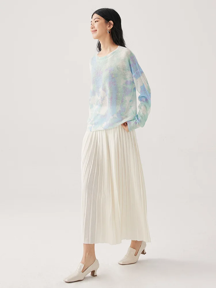

Halo dyed printed Mahai sweater for women in spring and summer 2023 new style lazy style knitwear blouse for women