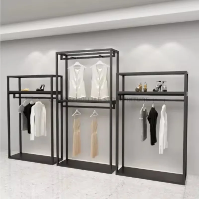 현대적인 디자인의 금속 여성 의류 진열대, 시장 부티크 의류 매장 진열대, 판촉용 진열대
