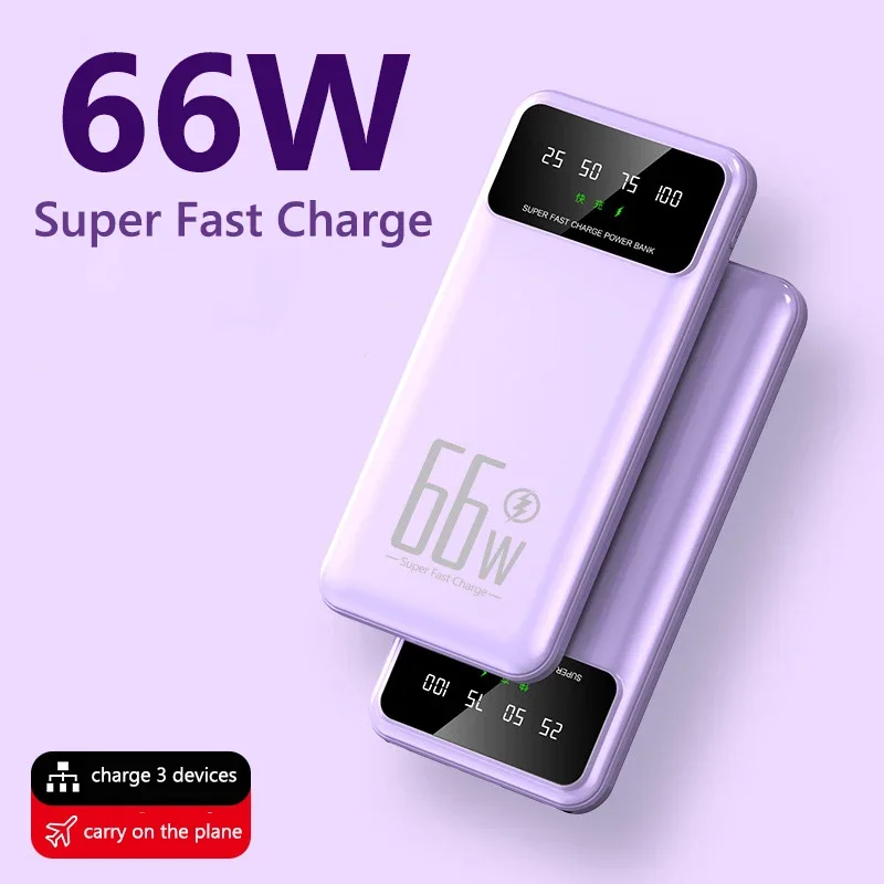 

LDYE2023New Power Bank 30000mAh 66W Dual Port Super Fast Charging Portable EXternal Battery Charger For iPhone Xiaomi Huawei Sam