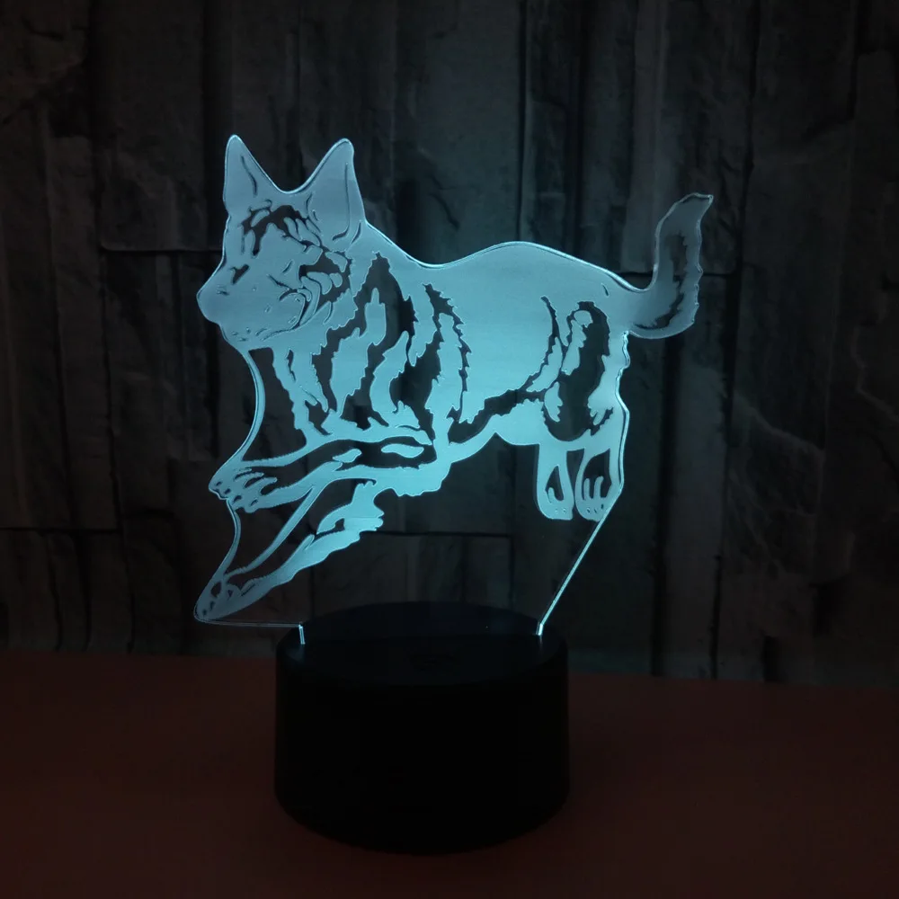 

Wolf 7 Color Touch 3d Night Lamp 7 Color Touch Remote Control Desk Lamp German Shepherd Dog 3d Table Lamps For Living Room