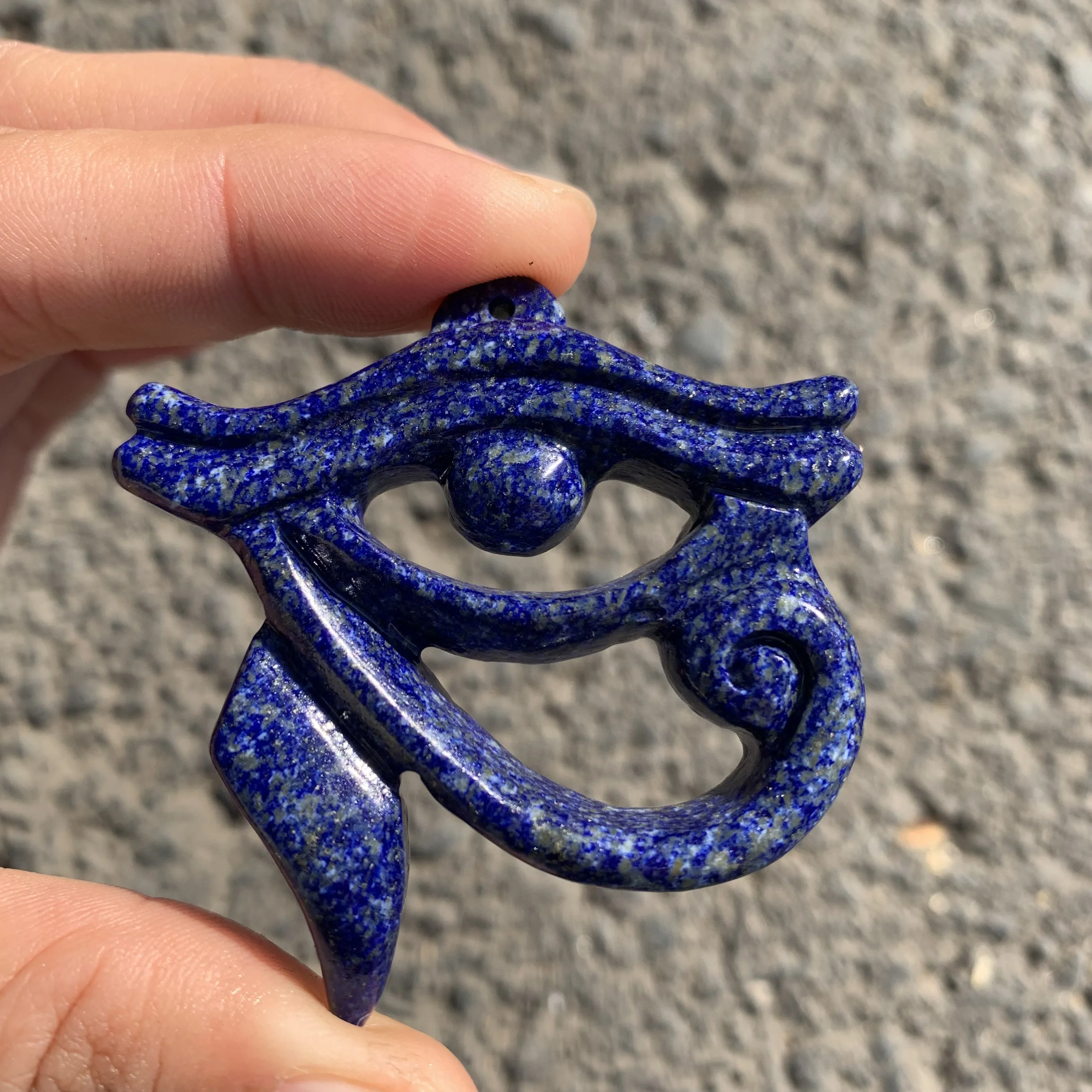 

Natural Lapis lazuli carved Evil Eye Figurine for pendant