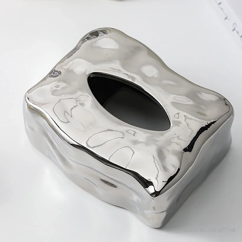 Nordic High-end Ceramic Tissue Box Creative Decoration Home Living Room Bathroom Accessories Supplies Dining Table Paper Box 1Pc