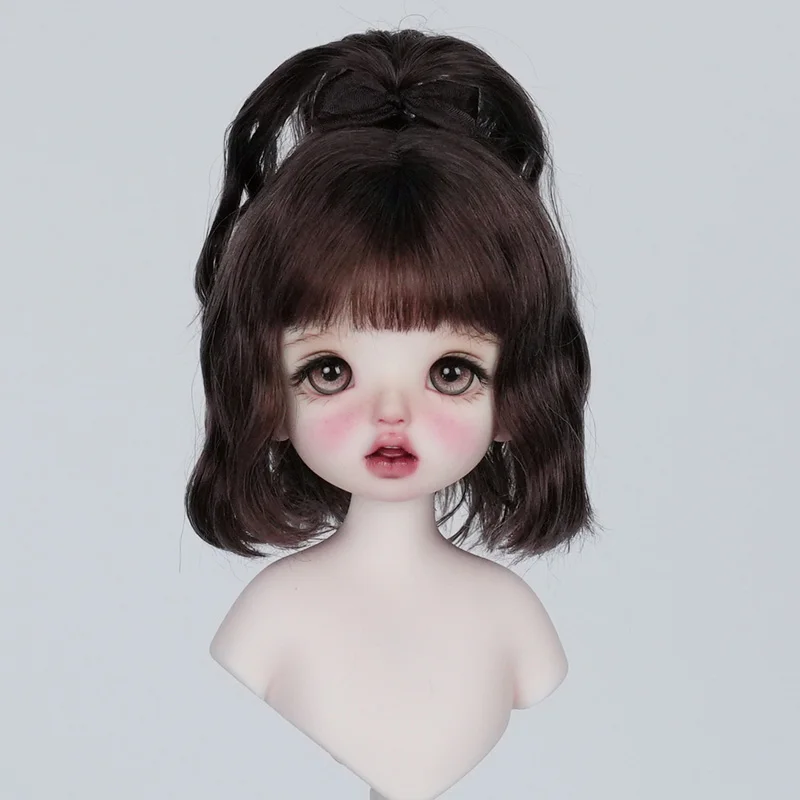 新しい Awen 1/4 1/6 BJD 人形ウィッグ前髪ショートヘアハーフタイヘア