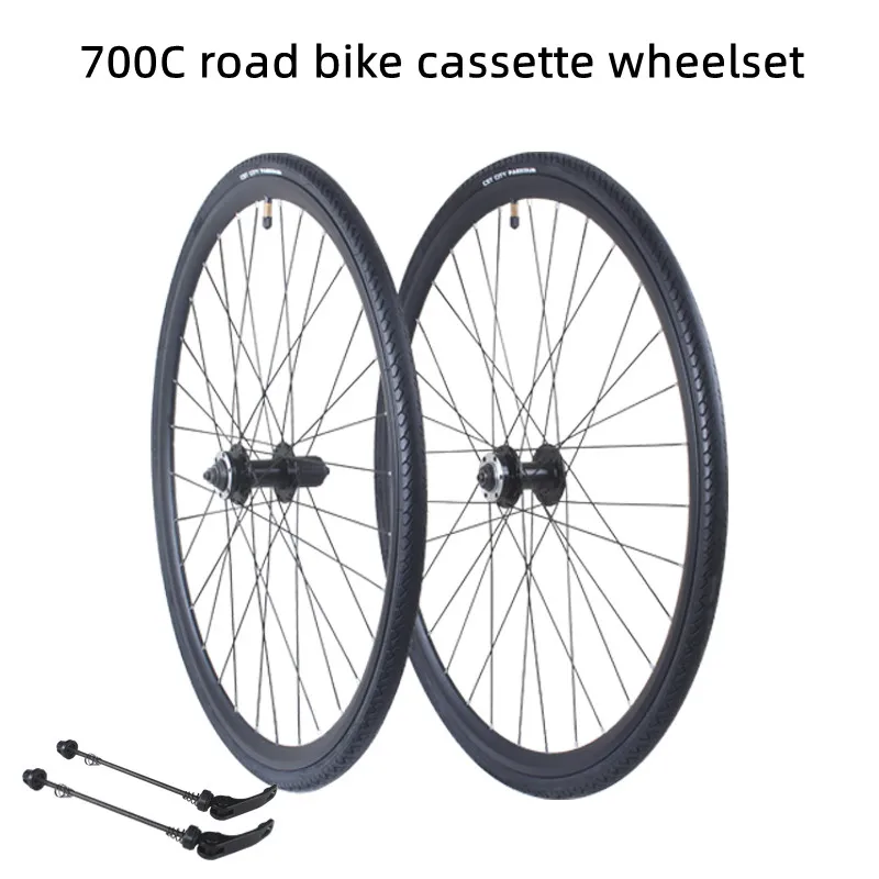 700c Road Bike Cassette Wheels Aluminum Alloy Rim Disc Brake Bicycle