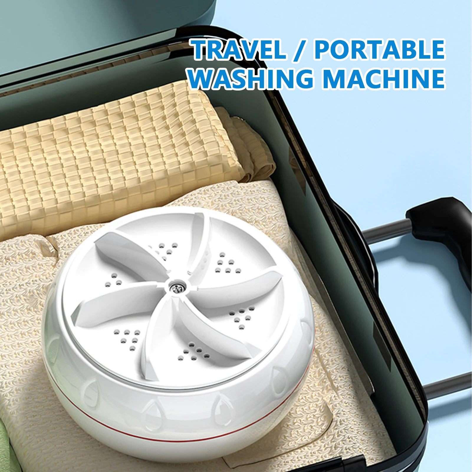 Mini Ultrasonic Turbo Washing Machine Stain Removing Portable USB Powered Removes Dirt Clothing Cleaning Washing Machine Travel