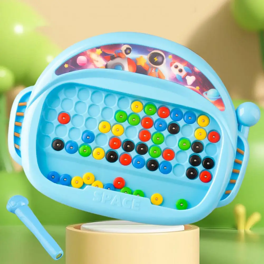 Magnetic Doodle Tablet Educational Magnetic Drawing Board Set with Colorful Beads Pen for Kids Diy Dot Art Doodle for Toddlers
