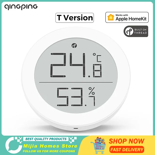 Factory direct original Qingping Temperature Humidity Sensor T Version  Support Apple HomeKit High-Precision Indoor Thermometer - AliExpress
