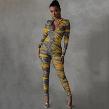 

Zoctuo Women Autumn Long Sleeve Printed Bodycon Jumpsuit Overall Macacão Feminino Monos Mujer 2021 Fall Clothes Wholesale Items