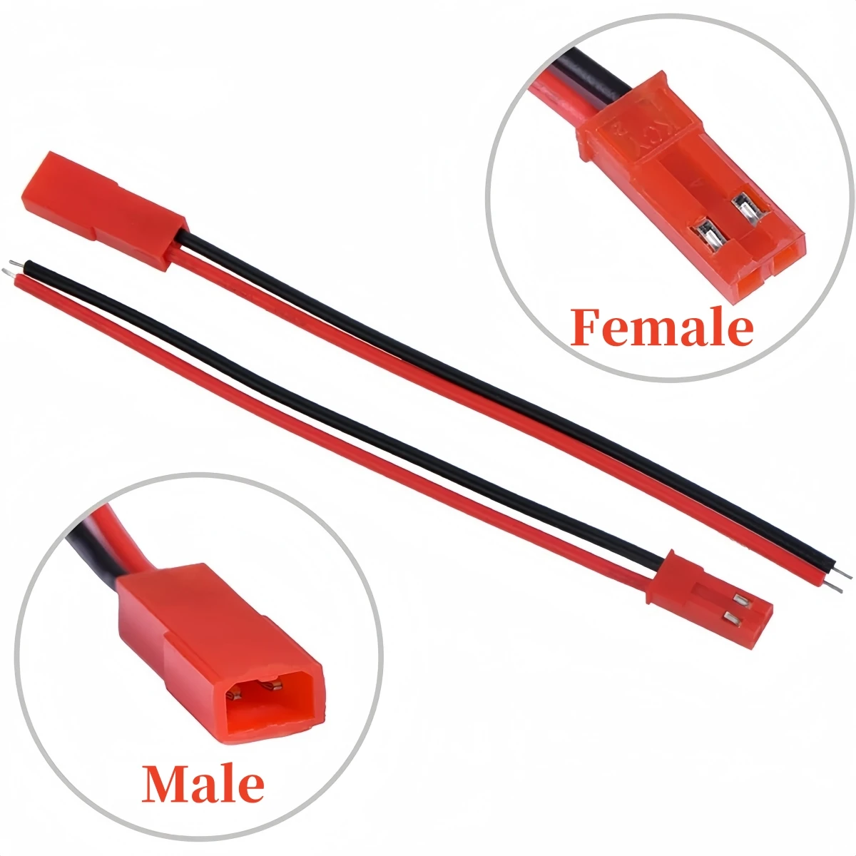 10 Pairs 22 AWG JST Plug Connector 2 Pin Male Female Plug Connector Cable Wire for LED Lamp Strip RC Toys Battery Adapter 10cm