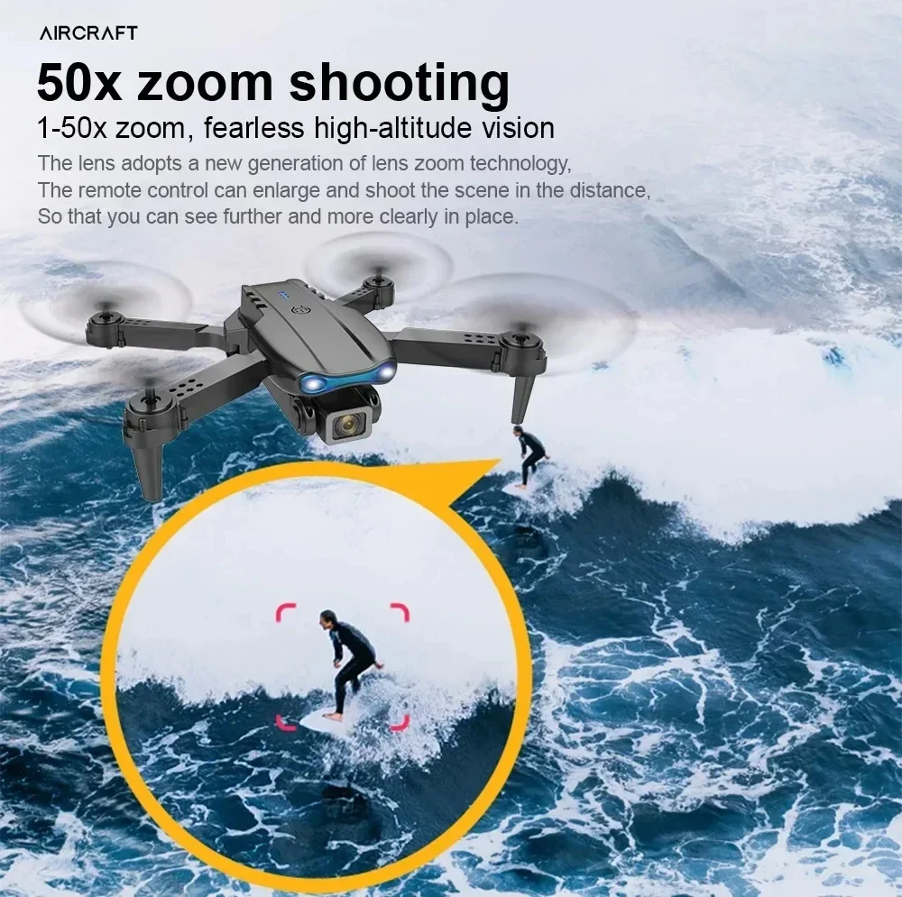 Drone E99 Pro 4K avec caméra double, sac et tablier