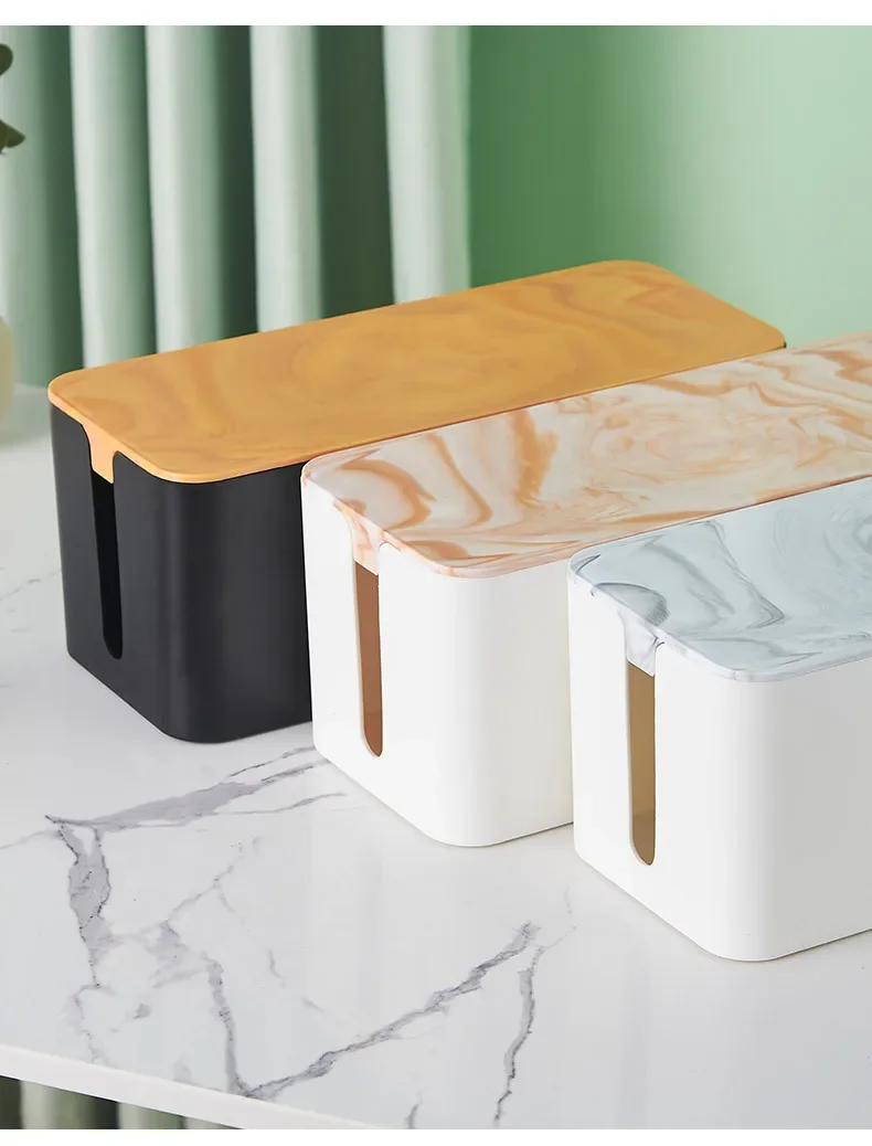 

Management Organizer Anti-Dust Charger Socket Network Line Storage Bin Cable Storage Box Power Strip Case Wooden Power Line Wire