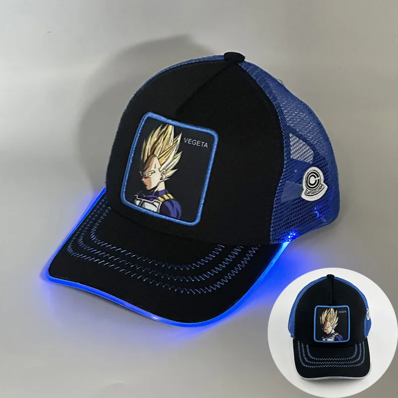 thumbnail image 1 of Gorra de béisbol luminosa de moda con luz LED, gorra de rap de hip hop luminosa para DJ, baile, discoteca, bar, accesorios para fiestas, gorras de hip hop de neón, 1 of 5