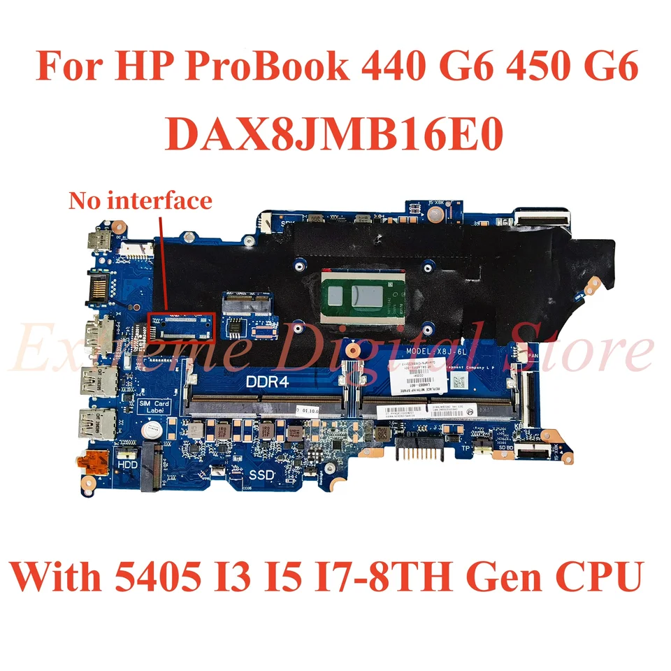 hp c5708a まとめて DAX8JMB16E0 For HP ProBook 440 G6 450 G6 Laptop motherboard With