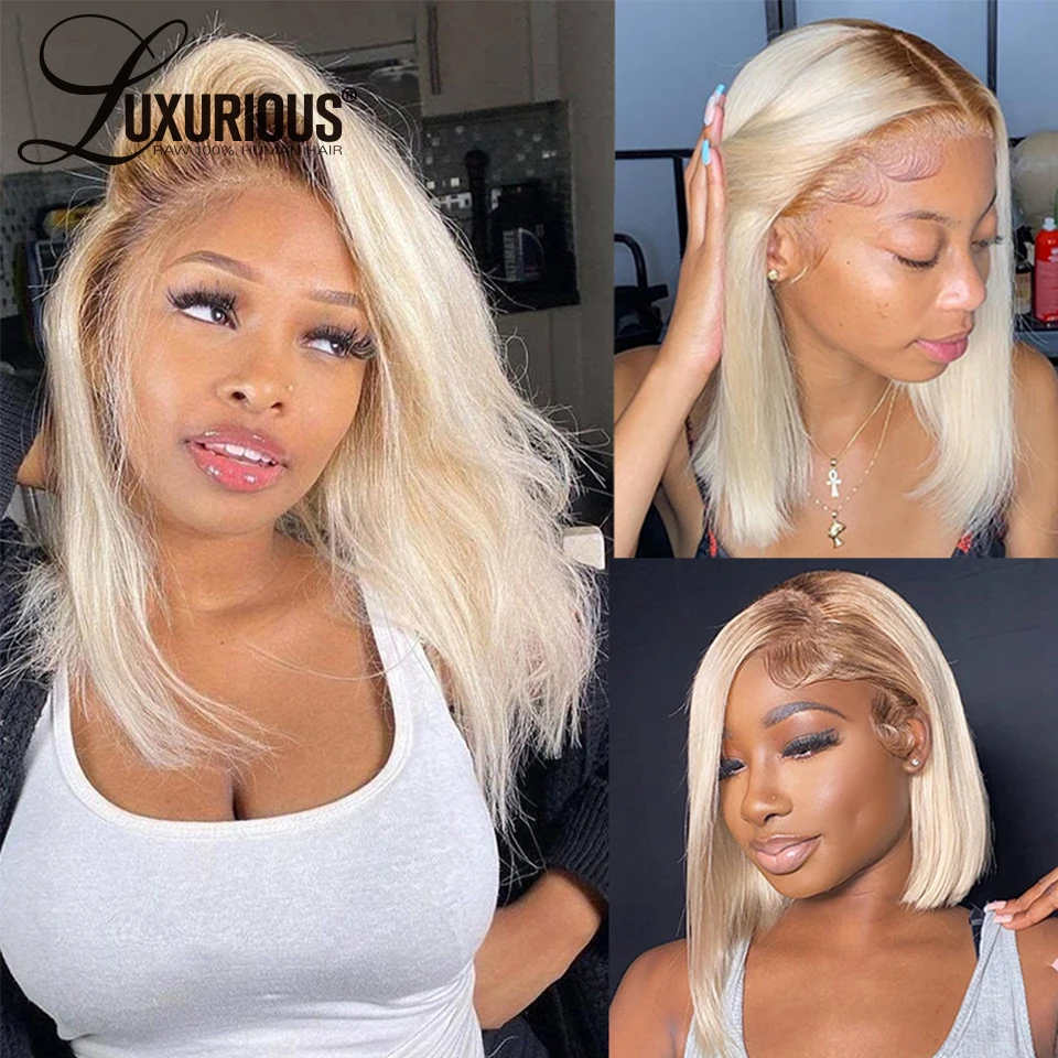 Ombre Blonde Bob Lace Front Wig Human Hair