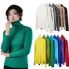 2025 Women Pullovers Turtleneck Sweater Solid Color Pile Neck Knitwear Autumn Winter Warm Jumper Tops Pull Femme Christmas Gift 1