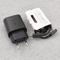 25W Super Fast Charger with EU Power Adapter and Type C PD Cable - Black EU Add Cable