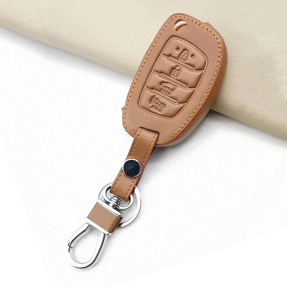 Carrying Leather Key Cover Case For Hyundai Creta I10 I20 Tucson