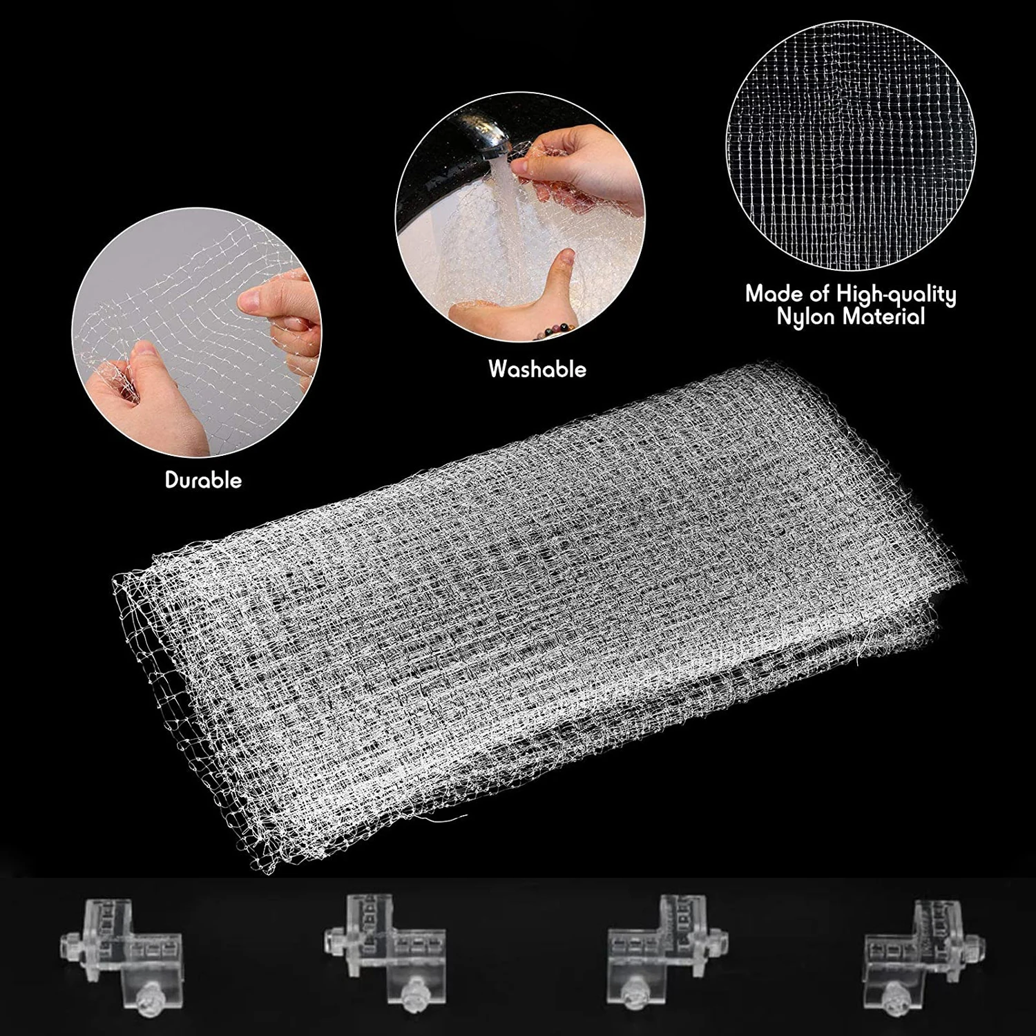 

Aquarium DIY Invisible Clear Mesh Netting Screen Net Fish Tank Anti-Jumping Net Covering Replacement Net Aquarium Screen Net