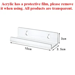Acrylic Wall-Mounted Vinyl Record Display Shelf - Clear Floating Album Holder (4 Inches)