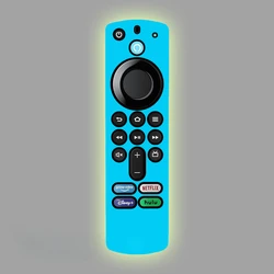 Glow - in - the - Dark Silicone Protective Case for Streaming Device Remote - Drop and Dust Proof (Blue)