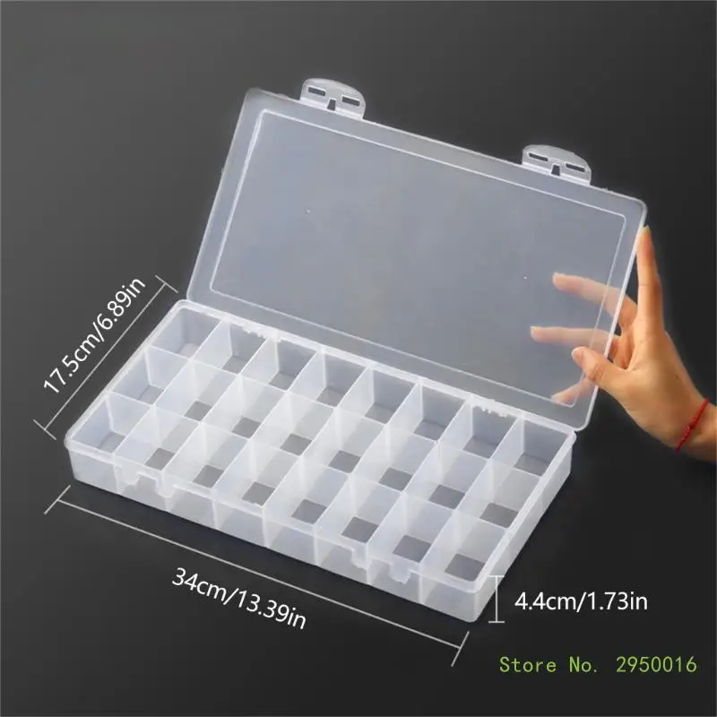 24/36/48 Grids Clear Plastic Organiser Box Beads Storage Container Jewelry Case Paint Storage Container Stackable Case