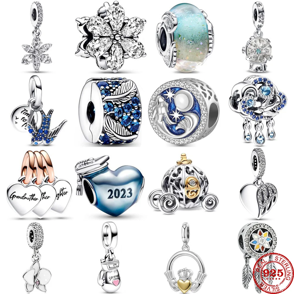 

2023 New 925 Sterling Silver Swallow Cloud Pendant Charm Beads Diy Fit Original Charms Bracelet Necklace Women Jewelry