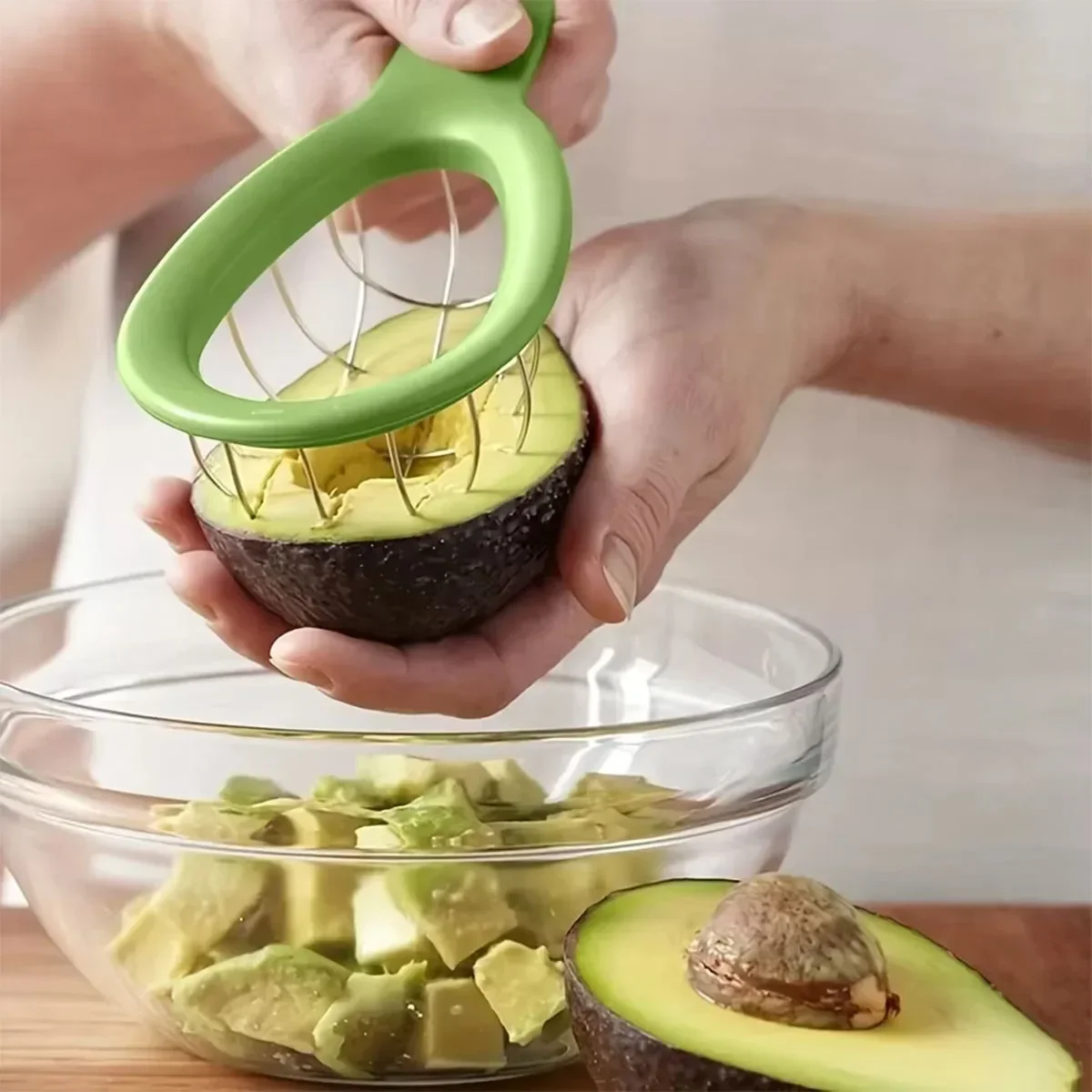 Stainless Steel Avocado Cutting Set Slicing Digging Removal Kitchen Tool