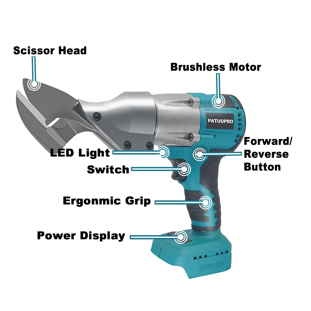 브러시리스 전기 철 가위 무선 휴대용 금속 커터 Makita 18V 배터리 용 휴대용 전단 시트 절단 전동 공구